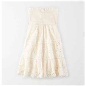 American Eagle Babydoll Tube Smocked Dress